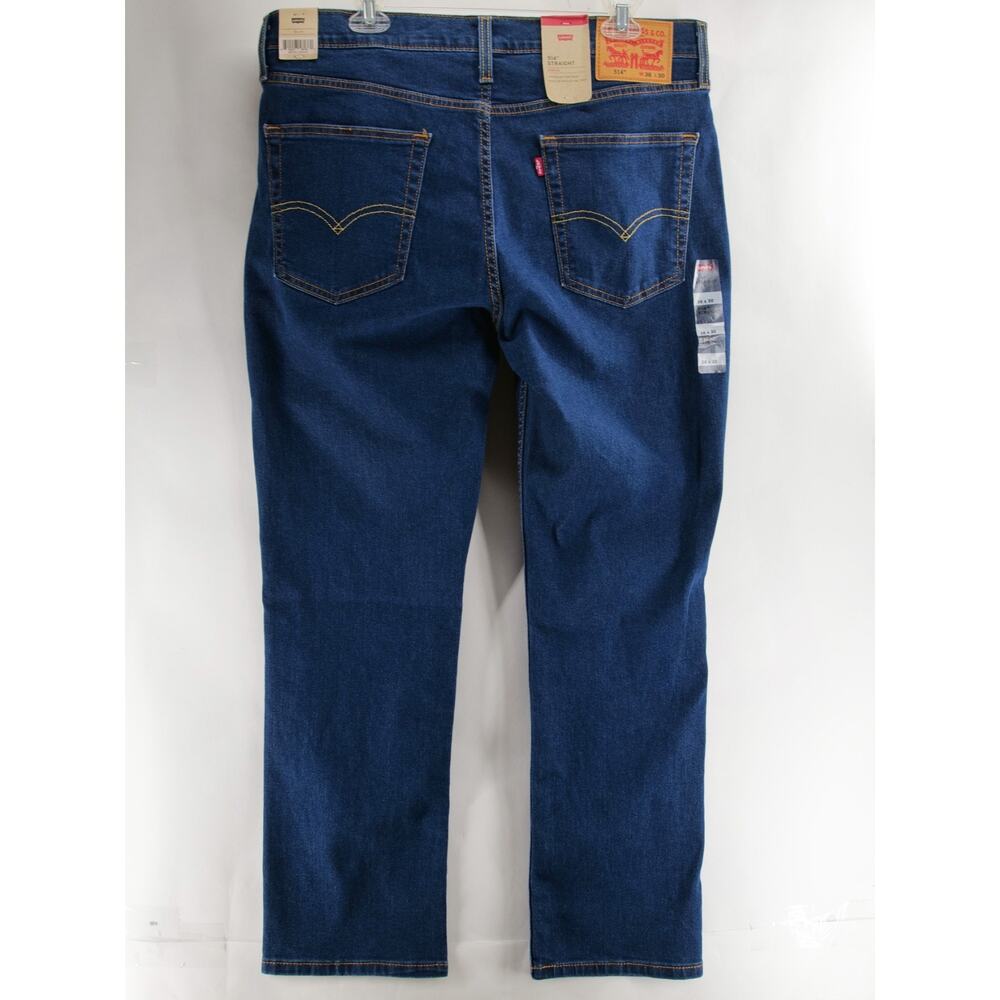 Levis 514 Straight Fit NWT Jeans Mens 36x30 Dark Wash Blue Stretch Denim New - Picture 7 of 11